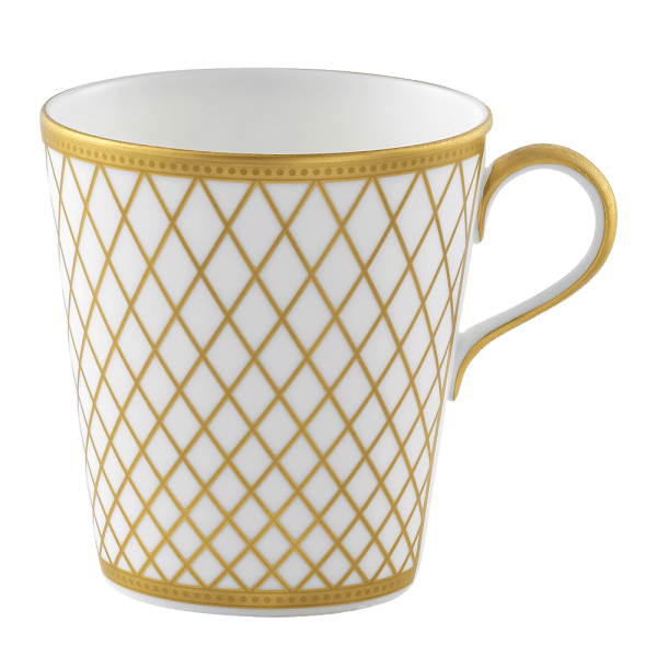 Majestic fine bone china tableware white and gold mug