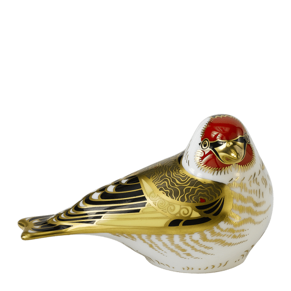 Fine bone china paperweight goldfinch