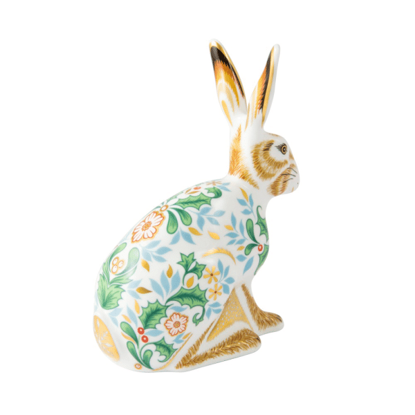 Fine bone china paperweight winter hare