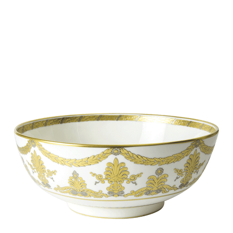 Pearl Palace White and Gold Fine Bone China Salad Bowl